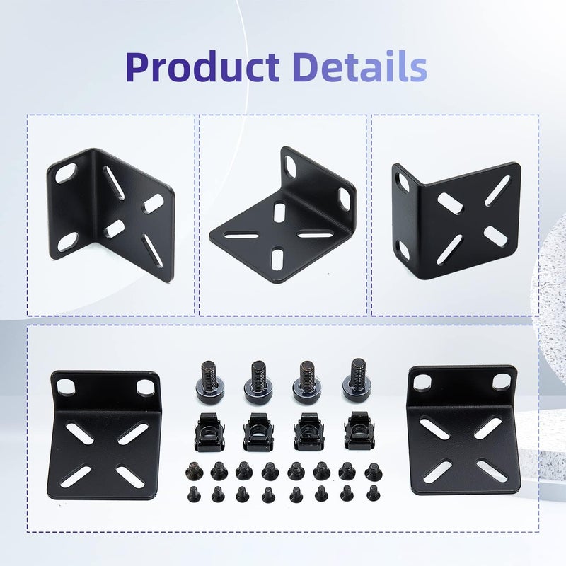 PhyinLan Rack Mount Kit for 17.3 inch Switches, Adjustable Rack Ears for Buffalo Tech, Cisco, NETGEAR,Dell, D-Link, Linksys and TRENDnet Products, Adjustable Hole Distance 14-29mm - Image 3